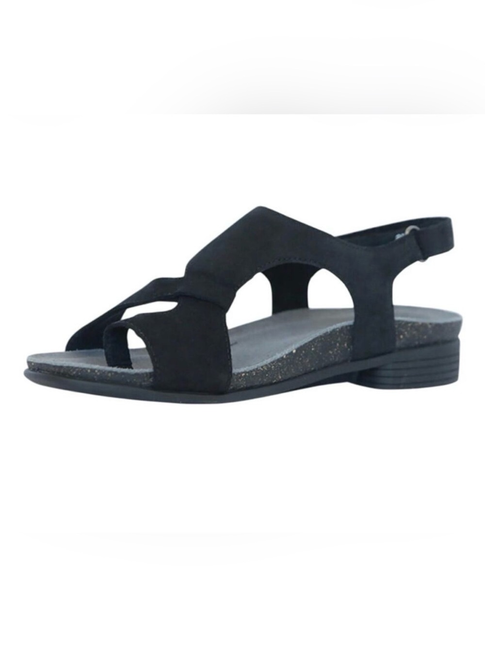 Munro "Meghan" Black Suede Toe-Loop Comfort Sandals – Women's Size 7.5M
